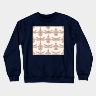 Ivory Dragonflies and Flowers Crewneck Sweatshirt